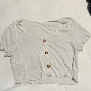 Women's White Button-Up Top